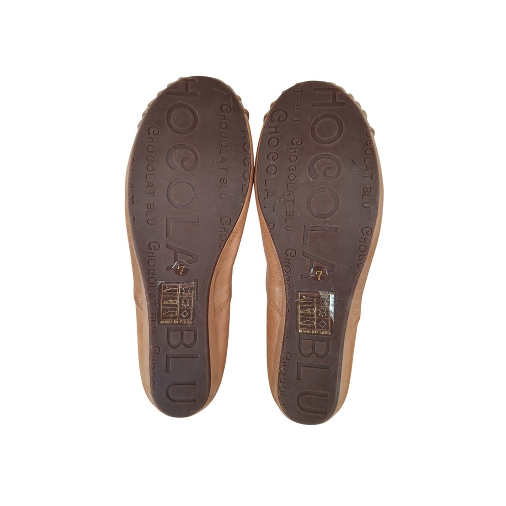 Chocolat Blu Cam Leather Pleated Flat Shoe Size 7 - Picture 7 of 8